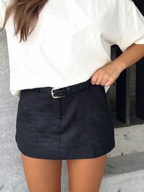 Black Linen Skirt